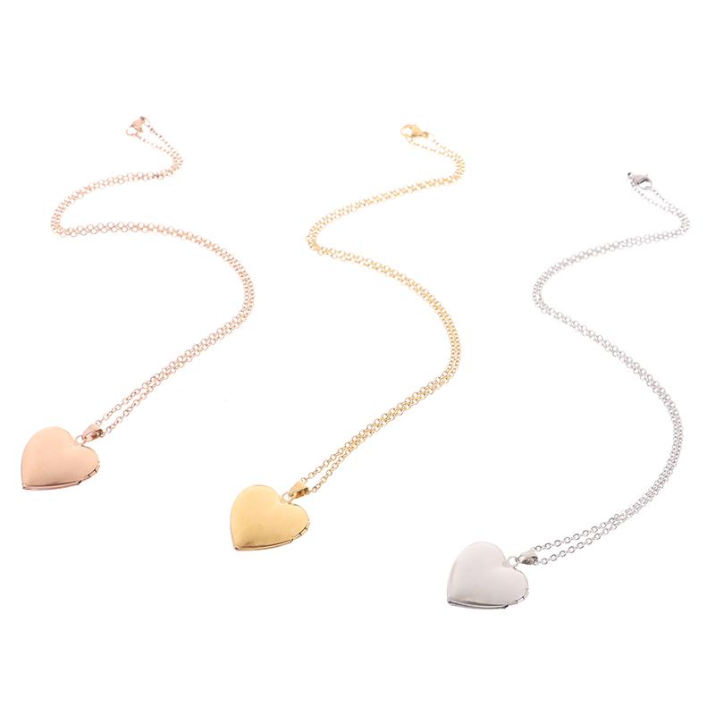 Love Heart Locket Pendants For Women Men Openable Photo Frame Picture Necklace