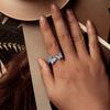 Silver universal ring with blue butterflies, silver 925