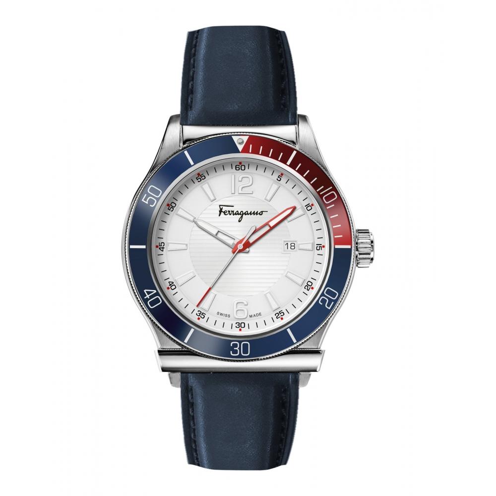 Salvatore Ferragamo 1898 Sport Strap Watch Blue Ip Yellow Gold Blue Sfyk00220