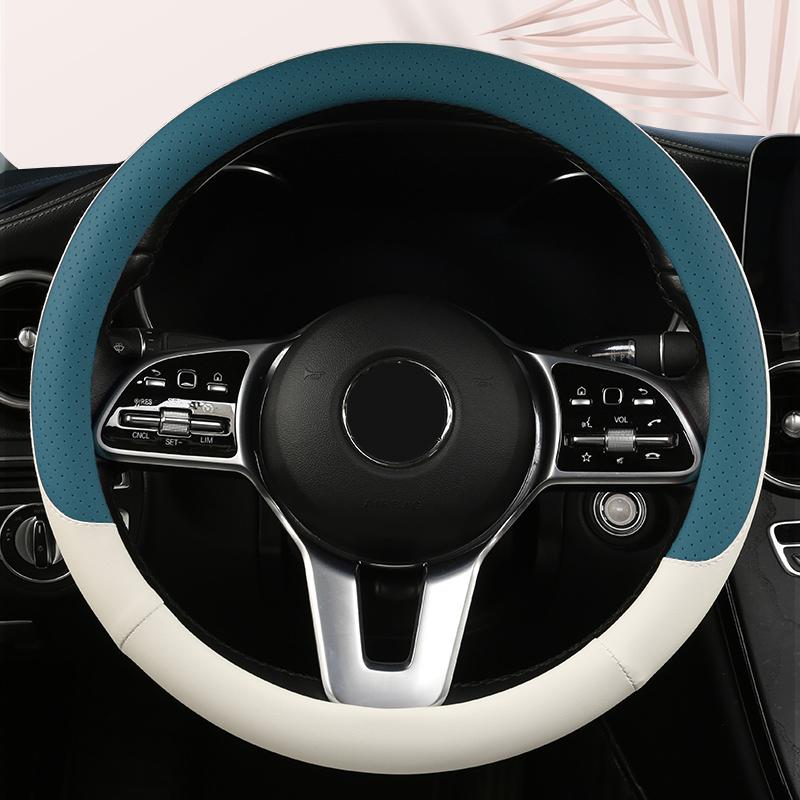 Car Anti-Slip Leather Steering Wheel Cover Universal Car Steering Wheel Protective Cover Fashion Style 38cm Shape O D