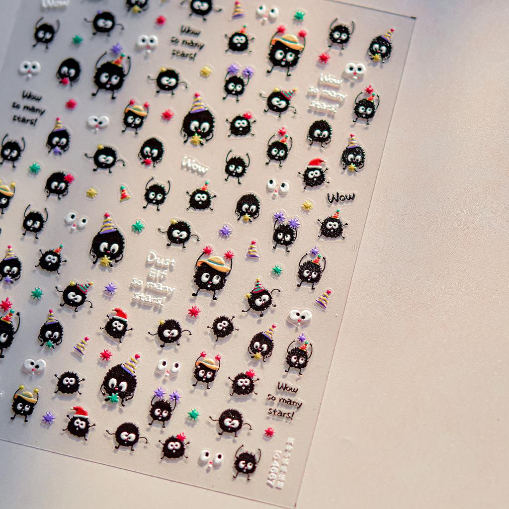 1pcs 5D Rabbit Nail Stickers Cartoon Pink Blue Flower Adhesive Nail Art Decorations Decals Slider DIY