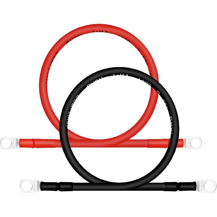 4 AWG Battery Cables with 3/8 inch Copper Terminals(2PCS 1FT)