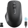 Wireless Mouse, Bluetooth 5.2 + 2.4GHz, Quiet, Type-C Rechargeable, Compact, BackForward Buttons, 6 Buttons, 5 DPI Switching, 4000 DPI, Supports 3