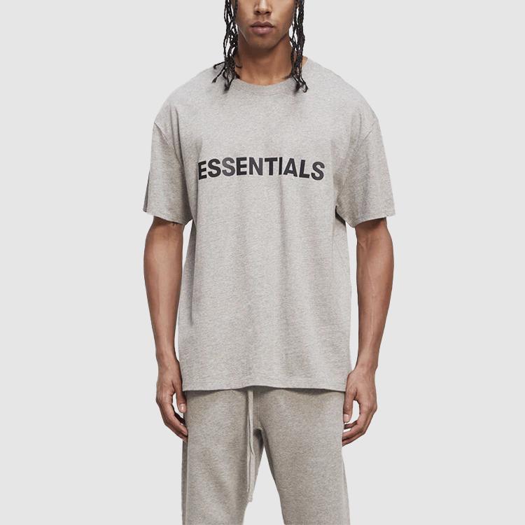 Fear of God Essentials Футболка Хизер Овсяный Унисекс Топы Серый 0125-25050-0229-260