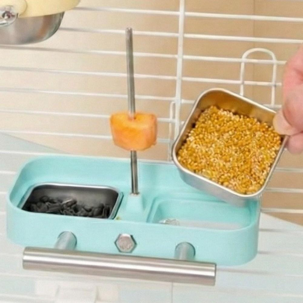 Double Bowl Bird Cage Feeder Large Capacity Bird Food Bowl Bird Water Bowl for Small Medium Birds