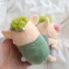 Adorable Animal Keychain Green Funny Hair Animals Pig Doll Toy Plush Pendant