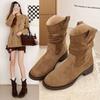 New Autumn and Winter Stacking Boots Women's Western Cowboy Boots Summer Medium Boots Martin Boots Women's Short Boots