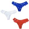 Buzz Selection Lace and Ruffle Lingerie Set Women's 3-Piece T-Back Panties, (TVS03TV056)