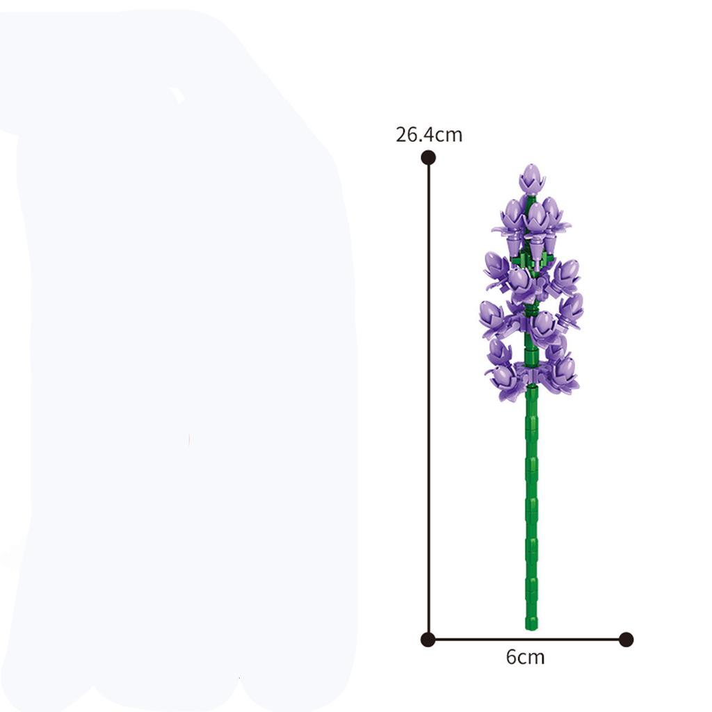 13 Styles Pretty Flower Building Blocks Rose Valentine'S Lavender Peach Lily Of The Valley Tulip Bricks Diy Home Ornaments