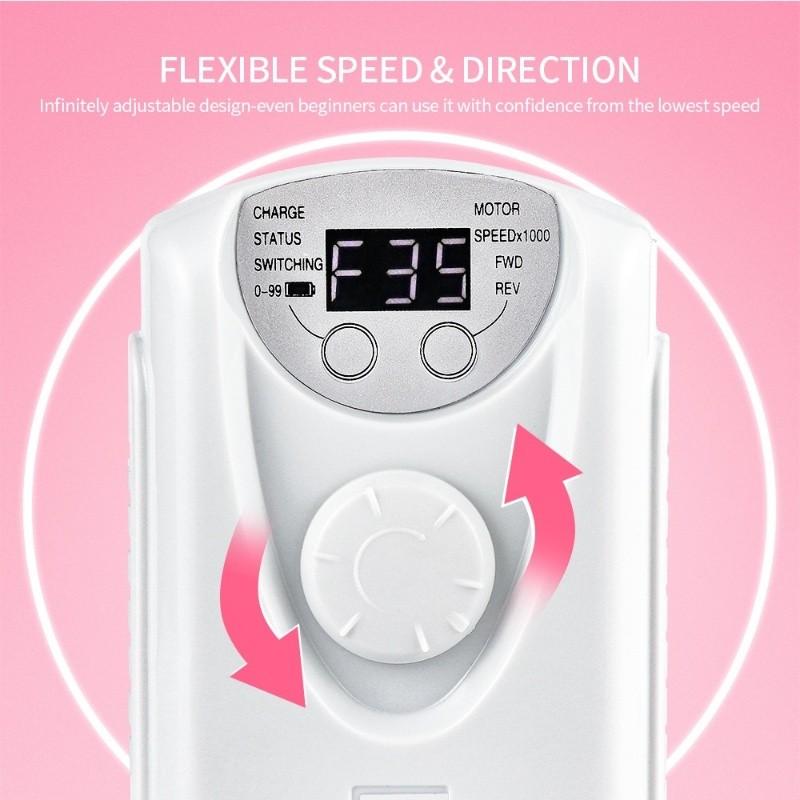 30000/35000 об/мин Портативная Высокоскоростная Электрическая Маникюрная Дрель Инструменты для Моделирования Акриловых Ногтей Перезаряжаемая Машинка для Маникюра