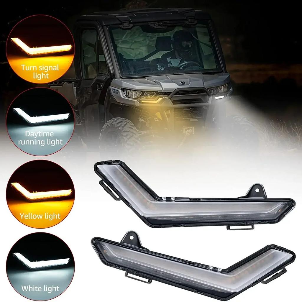 ATV LED Turn Signal Lights Front DRL Turn Signal Light for Can-Am Defender 2020+ Defender Max 2020+ Commander 2025