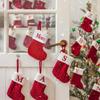 Christmas Socks Knitting Snowflake Letter Stocking Christmas Decor 2025 Home Xmas Tree Ornament Gift Navidad New Year 2026 Gifts