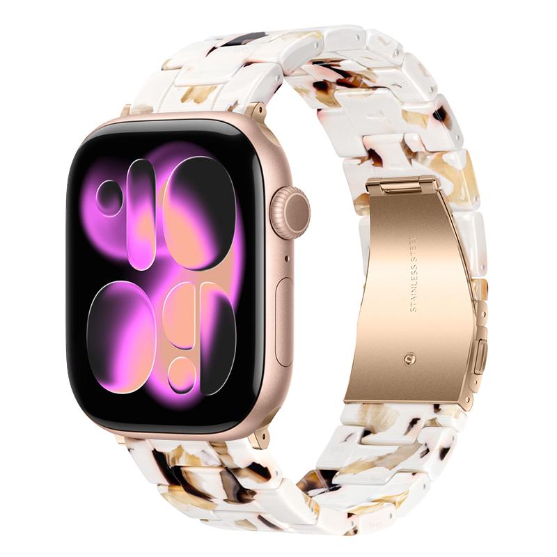 Роскошный полимерный ремешок для Apple Watch Ultra 3 2 49 мм 11 10 42 мм 46 мм Звеньевой браслет Iwatch Серии 9 7 8 6 5 SE3 45 мм 41 мм 40 мм 44 мм