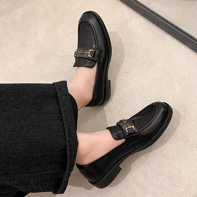 Высокое качество | 2,5 см коричневые лоферы в британском стиле женские однопедальные на низком каблуке бини маленькие кожаные туфли с пряжкой-лошадкой одинарные туфли