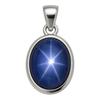 Blue Star Sapphire Pendant, 925 Sterling Silver, Flash Light Star Sapphire, Handmade Vintage Pendant, Oval Shape Gemstone