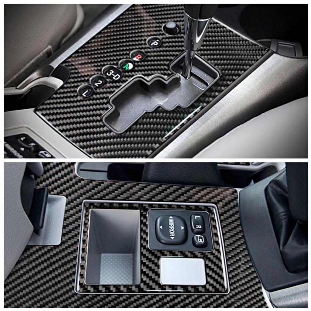 Углеродное волокно, панель переключения передач автомобиля, панель ручного тормоза, декоративная крышка, накладка, наклейки для салона автомобиля Toyota RAV4