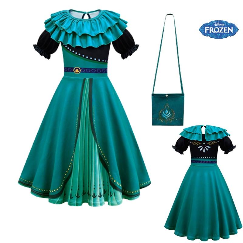 Очаровательное детское платье для косплея Анны из «Холодного сердца» для вечеринок, Хэллоуина