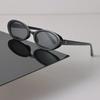 Дизайнерские овальные солнцезащитные очки Женские Мужские Ретро Черные Солнцезащитные очки Роскошные Личностные Очки Зеркальные Маленькая оправа Бренд