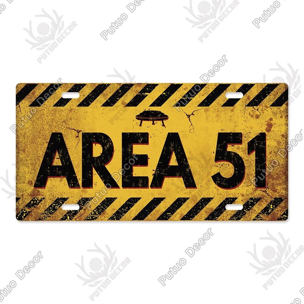 Putuo Decor Warning Metal Sign Plaque Metal Vintage Licenses Plate Tin Sign Wall Decor for Gas Station Pub Bar Beach Decoration