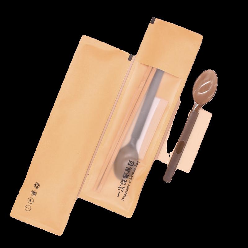 Одноразовый пластиковый набор столовых приборов для еды на вынос (100 комплектов)