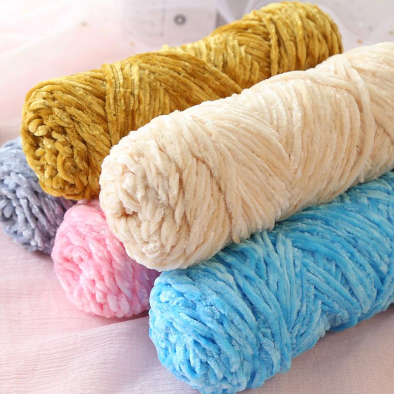 100g/roll DIY Velvet Yarn Polyester Chenille Yarn Crochet Yarn Baby Plush Yarn For Knitted Sweater