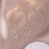 ZAKOL Fashion Aesthetic Evil Eye Zircon Inlaid Pendant Necklaces Buling CZ Clavicle Chain Engagement Wedding Zircon Collar
