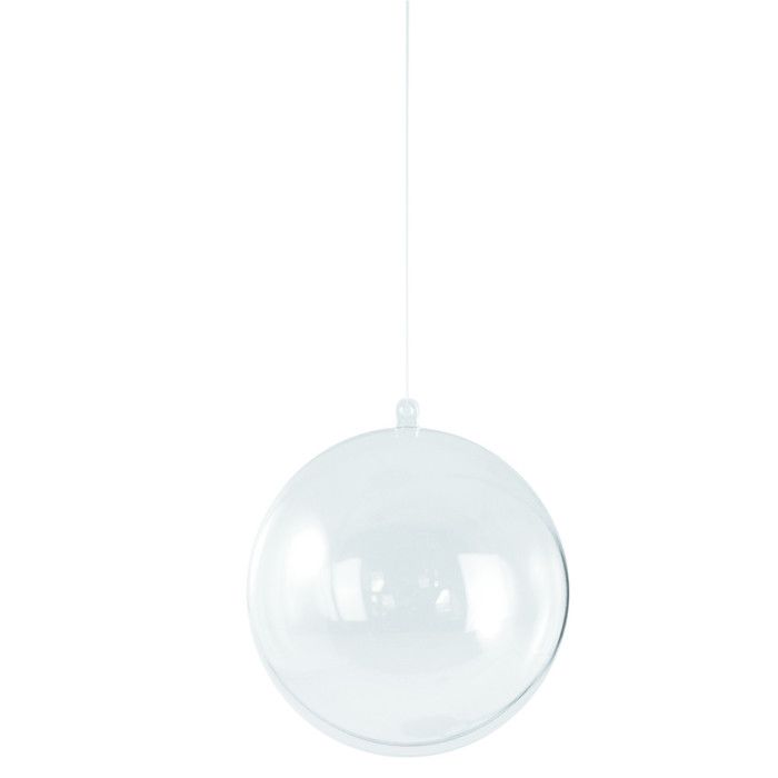 Boule en plastique, 2 pces, 6cm ø, cristal