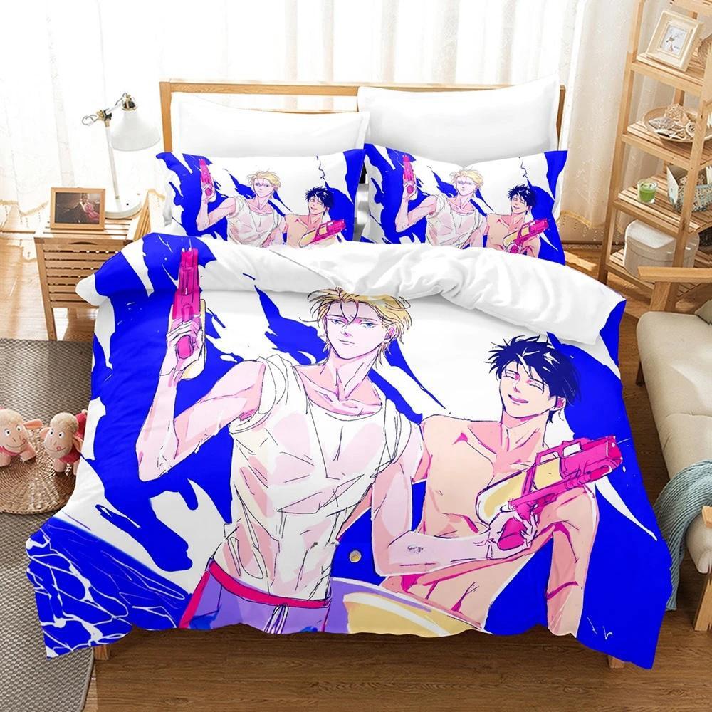 3D Печать Аниме Banana Fish Комплект Постельного Белья Односпальный Полуторный Двуспальный Кинг-сайз Комплект для Кровати Взрослый Детский Спальня Комплекты Пододеяльников Домашний Текстиль