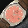 VINTAGE ORIENT AUTOMATIC 46943 JAPAN MENS PEACH COLOR DIAL WATCH A700608-5 R204-a700608