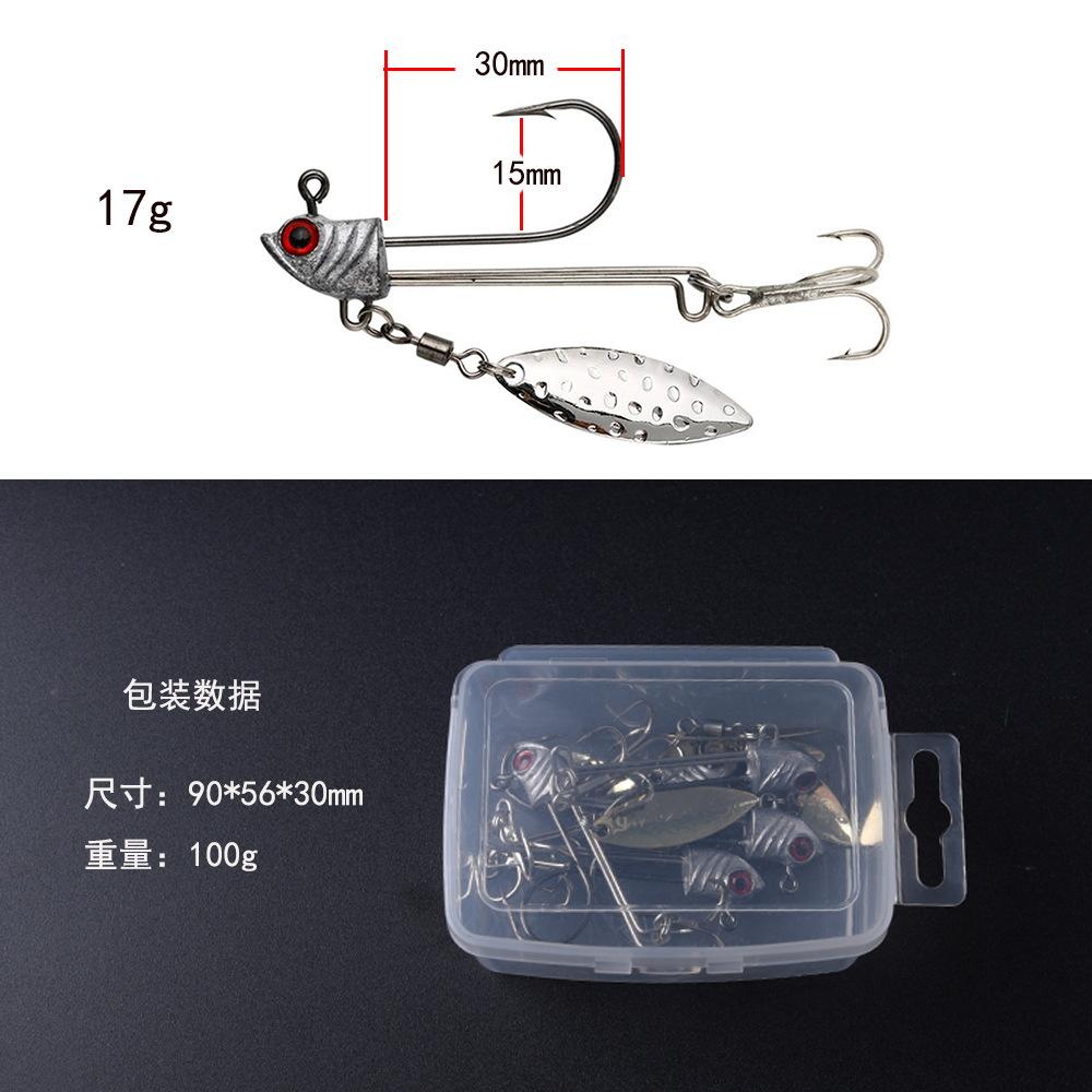 Lead Head Treble Hooks Blood Groove Three Hooks Single Hook Swivel Sequin Long Cast High Carbon Material Saltwater River