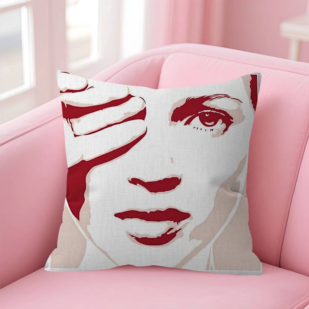 1pcs Beauty K-Kate Moss Double-sided Printed pillow cover Short plush Suitable living rooms bedrooms sofas throw cushion cover