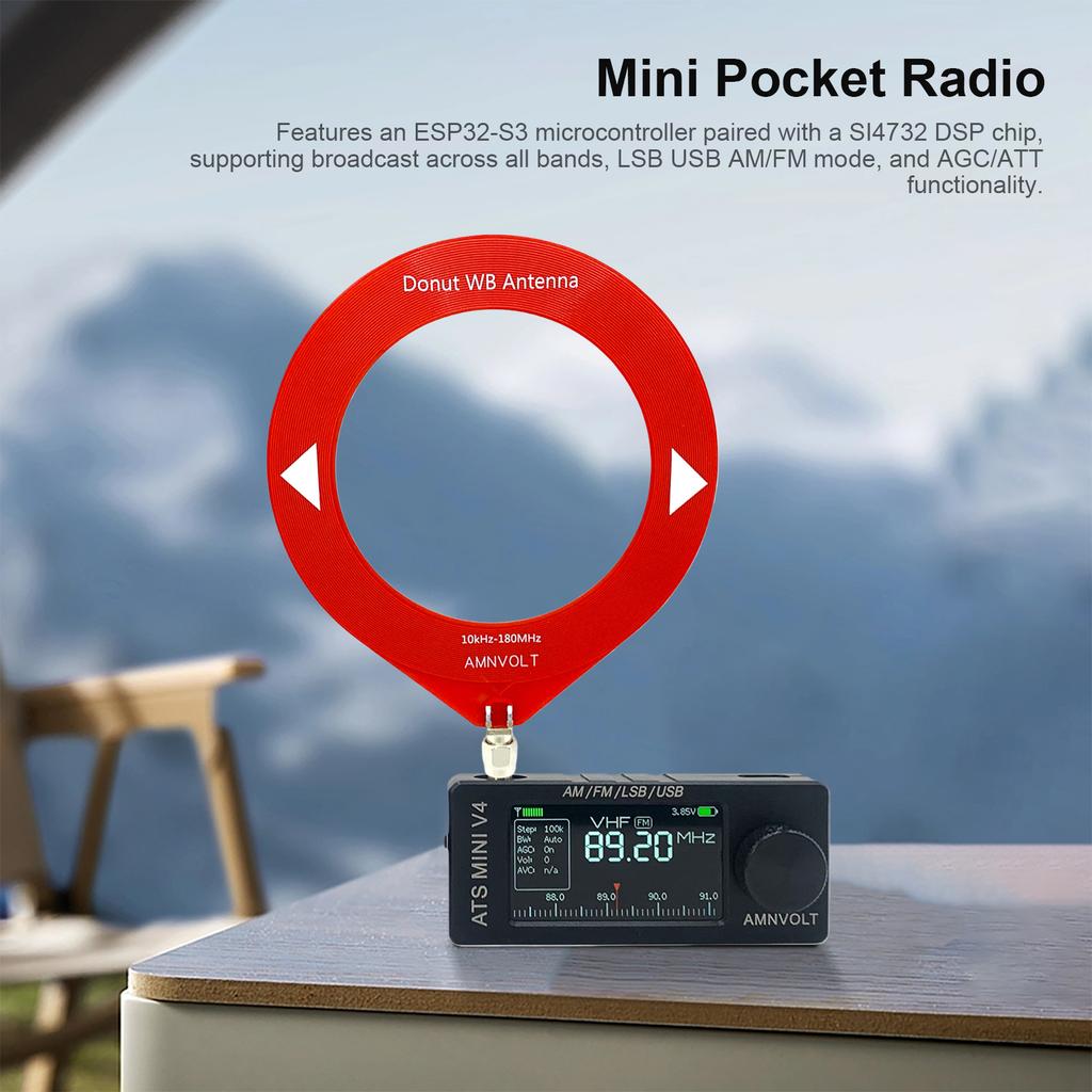 Портативный AM FM радиоприемник с усилителем для наушников LSB USB транзисторный карманный радиоприемник 1,9-дюймовый IPS экран для использования в помещении и на открытом воздухе