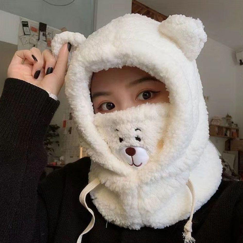 Fashion Cute Plush Hat Bear Ear Hat Earflap Earmuff Windproof Caps Beanies Caps