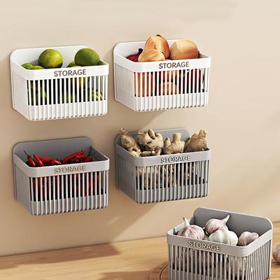 Настенная кухонная корзина для хранения Полка для ванной Прочное хранение специй чеснока лука и овощей Высокое качество