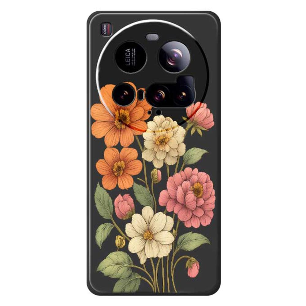 For Xiaomi 15 Ultra Case Beautiful Flowers Pattern Printing Straight Edge TPU Phone Back Cover