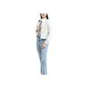 Uniqlo Однотонная хлопковая свободная короткая куртка Женские куртки Цвет: внебелый 456091-01