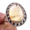 Natural Citrine Gemstone Handmade 925 Solid Sterling Silver Ring Size 6 U4V33