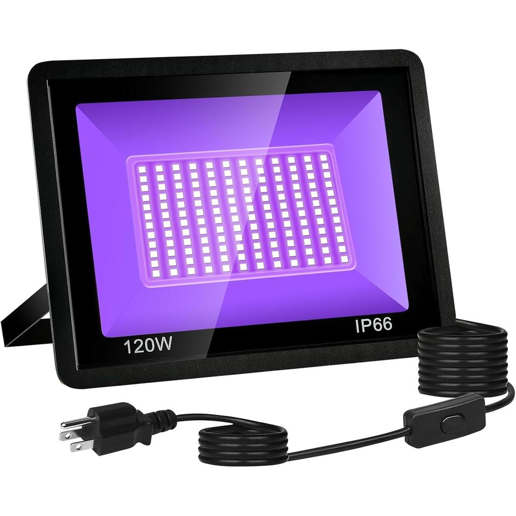 Ontesik 150W LED Black Light, UV Black Light Floodlight, Powerful UV Spotlight for Body Painting, Game Room, Halloween, Screen Printing,