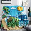 Bulbasaur Print Flannel Blanket, Ultra Soft High Quality All Seasons Warm Throw, Home Decor Cozy Blanket, Perfect Christmas Gift
