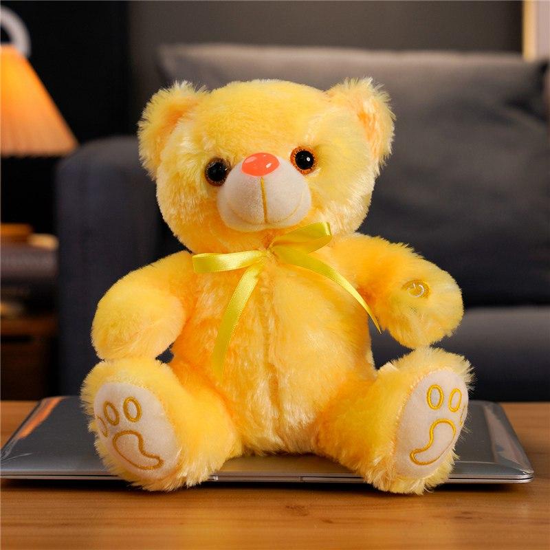 22CM Luminous Creative Light Up LED Teddy Bear Stuffed Animal Plush Toy Colorful Glowing Teddy Bear Christmas Gift for Kids