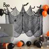 Horror Halloween Decoration Black Gauze Artificial Spider Web For Haunted Halloween Party Home Decor Scary Skeleton Frame