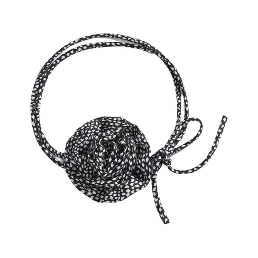 Korean Style Chiffon Necklace Elegant Leopard Print Chocker All-match Flower Clavicle Chain Party