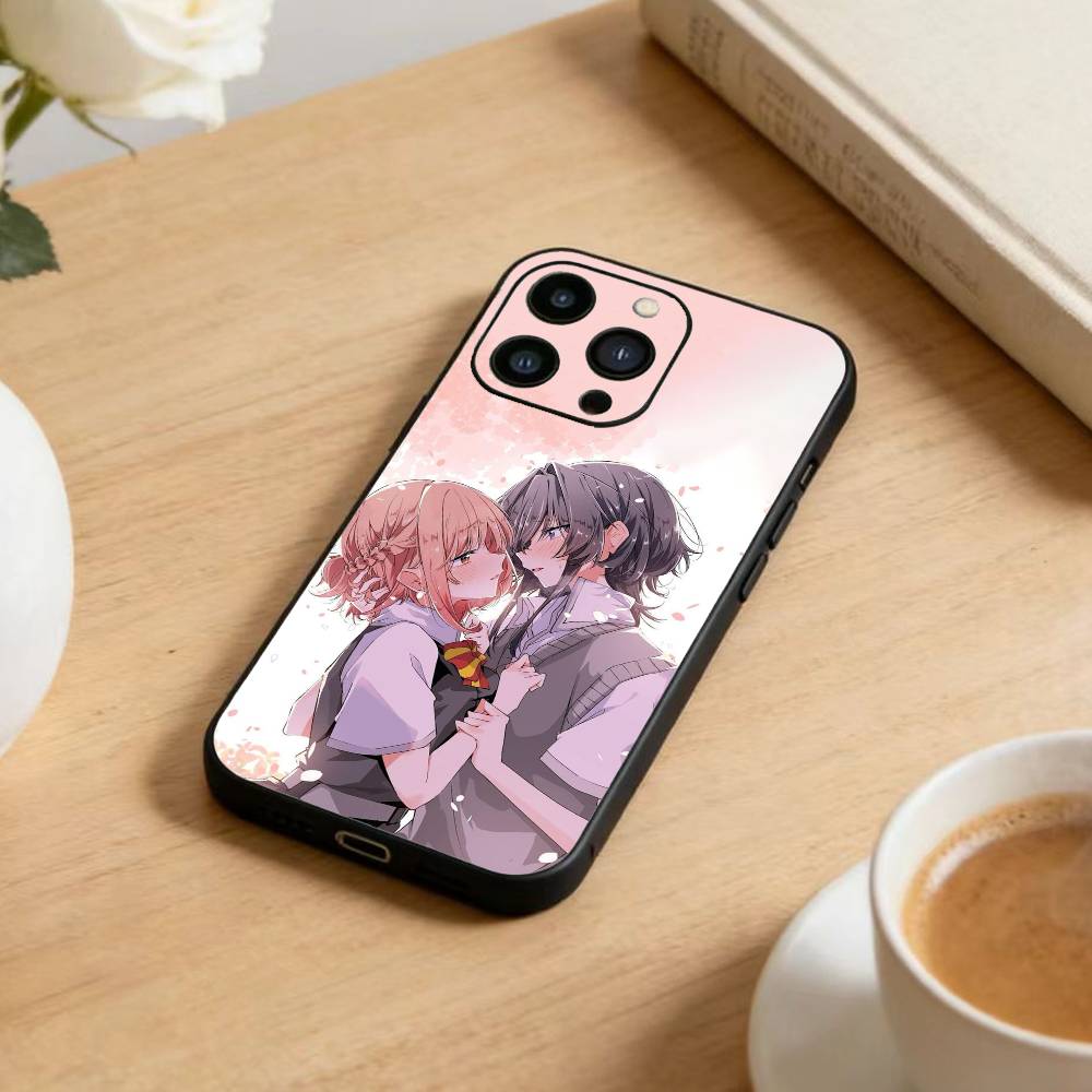 Чехол для телефона Kino Himari и Asanagi Yori для iPhone 16, 15, 14, 13, 12, 17, Pro Max, Plus, силиконовый, черный