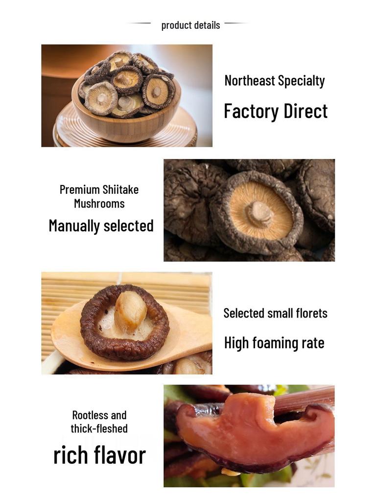 Genuine Northeast Dried Shiitake Mushroom Gift Box 500g - Fresh Edible Mushrooms from Changbai Mountain Local Specialty