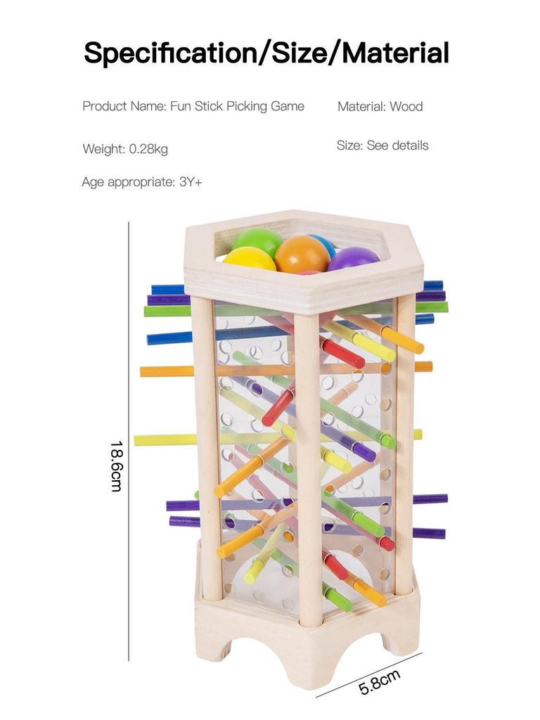 Wooden Pick-Up Sticks Montessori Puzzle - Early Education & Parent-Child Table Game for Children