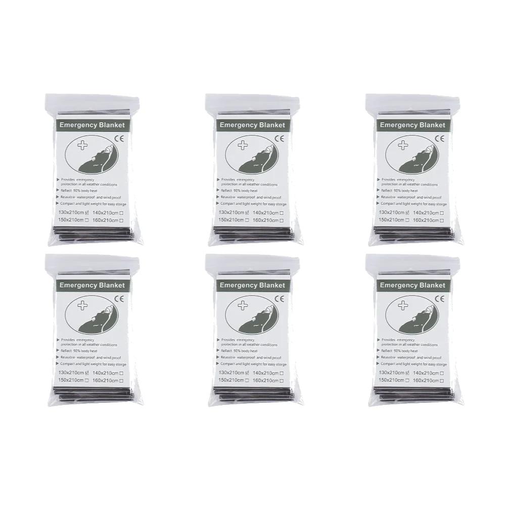 1-10 шт. Аварийное ветрозащитное водонепроницаемое фольгированное термоодеяло для выживания на открытом воздухе, аптечка первой помощи, военный спасательный походный набор
