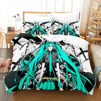 Vocaloid Постельное белье Комплект односпальных двуспальных кроватей Queen King Size для взрослых и детей, пододеяльники, простыни с 3D-аниме