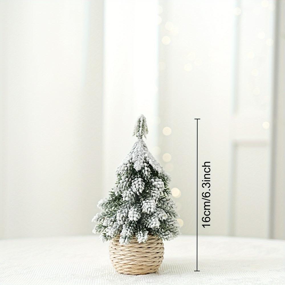 Mini Christmas Tree Artificial Small Snow Pine Xmas Tree Decorations New Year Party Ornaments Gifts Home Table Decor