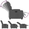 Electric Recliner Chair Dark Grey Fabric