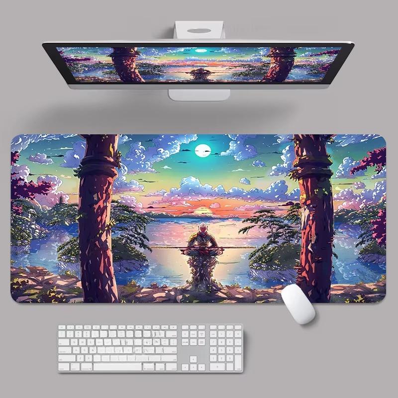 Traditional Chinese Lotus Art Desk Mat Waterproof Nonslip Extended Pad